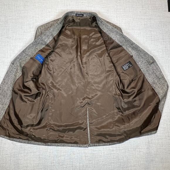 Towncraft Vintage Tweed Blazer Men's 40R 100% Silk Black White Herringbone - Picture 5 of 9